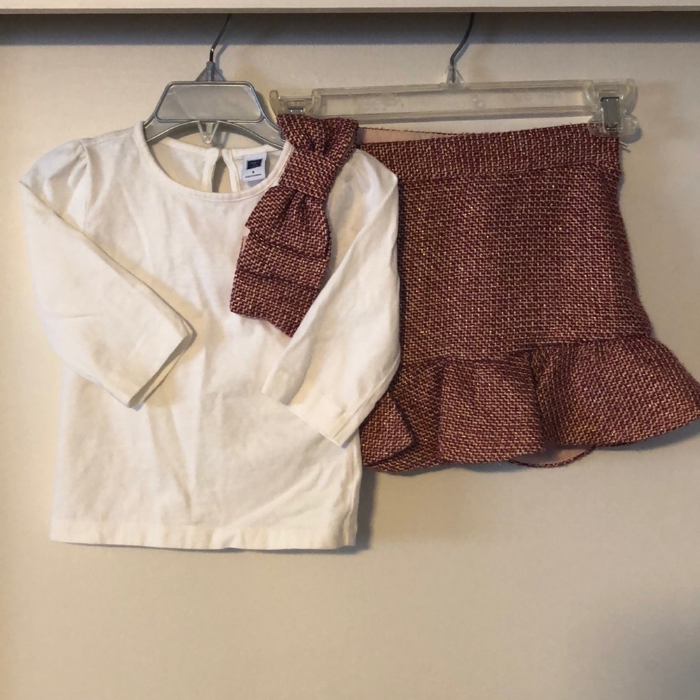 Janie And Jack Skirt and Shirt Outfit